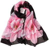 🍀 stunning clover women floral print chiffon scarves & wraps: fashionable accessories for women logo