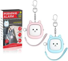 img 4 attached to Safe Sound Personal Alarm: 2 Pack 130 dB Loud Siren Song Emergency Self-Defense Security Keychain with LED Light - Blue/Pink