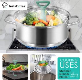 img 2 attached to 🥘 Versatile Stainless Steel Expandable Steamer Basket – Effortless Steaming for Food, Vegetables & More! Compatible with Instant Pot & Pressure Cookers – 5-9 Inch Adjustable Insert for Any Pan Size