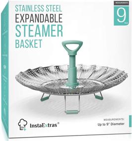 img 4 attached to 🥘 Versatile Stainless Steel Expandable Steamer Basket – Effortless Steaming for Food, Vegetables & More! Compatible with Instant Pot & Pressure Cookers – 5-9 Inch Adjustable Insert for Any Pan Size