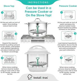img 1 attached to 🥘 Versatile Stainless Steel Expandable Steamer Basket – Effortless Steaming for Food, Vegetables & More! Compatible with Instant Pot & Pressure Cookers – 5-9 Inch Adjustable Insert for Any Pan Size