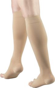 img 1 attached to 🧦 Truform Short Length Surgical Stockings, Medium Beige, Open Toe, 18 mmHg Compression for Men and Women