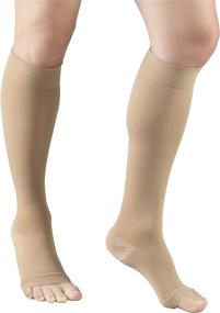 img 2 attached to 🧦 Truform Short Length Surgical Stockings, Medium Beige, Open Toe, 18 mmHg Compression for Men and Women