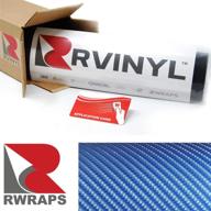 🚗 rwraps 4d blue carbon fiber vinyl vehicle car wrap film: 5ft x 1ft roll, application card included logo