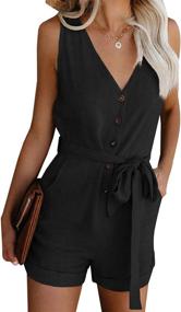 img 4 attached to 👗 Acelitt Sleeveless Jumpsuit Rompers Playsuit for Women - Clothing, Jumpsuits, Rompers & Overalls