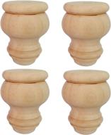 🪑 3-inch unfinished solid wooden furniture legs - set of 4 bun feet for cabinets, sofas, ottomans, tv stands, loveseats, and dressers logo