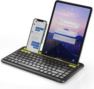 🔧 nulea multi-device bluetooth keyboard with integrated stand cradle - wireless keyboard for comfort typing. compatible with windows/mac computers, android/ios tablets, and smartphones. designed for ipad. logo
