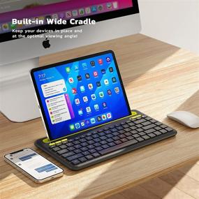 img 3 attached to 🔧 Nulea Multi-Device Bluetooth Keyboard with Integrated Stand Cradle - Wireless Keyboard for Comfort Typing. Compatible with Windows/Mac Computers, Android/iOS Tablets, and Smartphones. Designed for iPad.