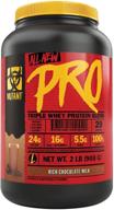 🍫 mutant pro – triple whey protein powder supplement – enriched amino acid absorption – gourmet flavors – 2 lbs – rich chocolate bliss logo