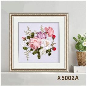 img 2 attached to 🎨 DIY Ribbon Embroidery Kit - Blooming Spring Flower 3D Painting - Wall Decor Stamp Needlework with Hoop (Frame Not Included) - X5002A