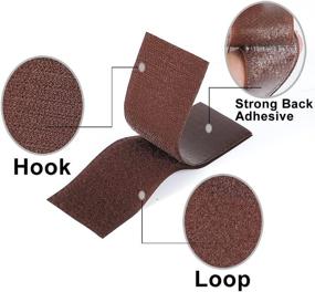 img 3 attached to 🎨 Reliable 2x6 Inch Hook and Loop Tape - 12 Sets for Easy Mounting on Carpet, Couch Cushions, Pedal Board - Brown