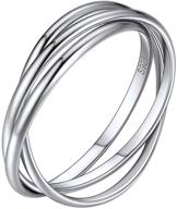 💍 chicsilver triple interlocked rolling ring - 925 sterling silver, high polish, plain dome wedding band. comfort fit for men women, size 4-12. comes with gift box. logo