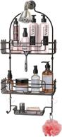 bextsrack metal hanging shower caddy - bathroom organizer rack for shampoo, conditioner, soap, towels and more in bronze logo