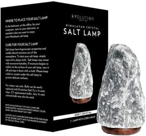 img 3 attached to 🔮 Himalayan Crystal Salt Desk Table Lamp: Natural Light, Marble-Tone Grey Wood Base, Includes Light Bulb