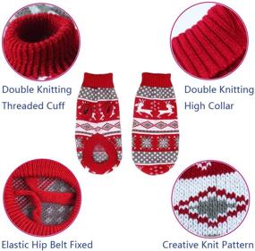 img 3 attached to 🐾 Vehomy Dog Christmas Sweaters - Winter Knitwear Xmas Clothes for Pet - Classic Warm Coats with Reindeer, Snowflake & Argyle Design - Perfect for Kitty, Puppy, and Cat