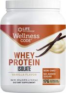 🏋 optimal muscle growth & immune health | life extension wellness code whey protein isolate - vanilla | gluten-free, non-gmo | no added sugar | 14.22 oz (20 servings) logo