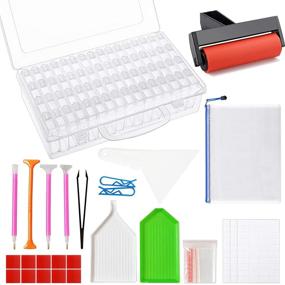 img 4 attached to Outuxed 119-Piece Diamond Painting Tools and Accessories Kit with Diamond Painting Roller and Storage Container Box for 5D Diamond Painting