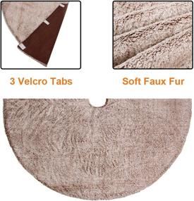 img 2 attached to Luxury Christmas Tree Skirt: 48 Inch Faux Fur Plush Mat for Xmas Holiday Decoration, Grayish Brown - Juegoal