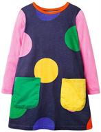 adorable little christmas sleeve cotton dresses for girls' clothing: perfect party dresses for the holiday season! logo