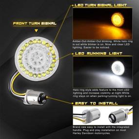 img 3 attached to NTHREEAUTO 2 Inch Bullet Style LED Turn Signal Lights for Harley Dyna and Sportster, Front Panel Compatible with 1157