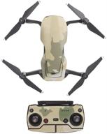 🎮 dji mavic air sticker set - green camouflage carbon fiber skull design - skin wrap decal protector for dji mavic air drone body, battery, and remote controller logo