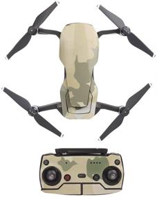 img 4 attached to 🎮 DJI Mavic Air Sticker Set - Green Camouflage Carbon Fiber Skull Design - Skin Wrap Decal Protector for DJI Mavic Air Drone Body, Battery, and Remote Controller