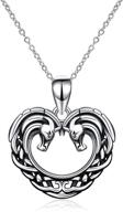 🐺 sterling silver celtic knot pendant necklace - viking jewelry gifts for women, mom, her - wolf, dragon, horse, hummingbird, turtle logo