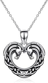 img 4 attached to 🐺 Sterling Silver Celtic Knot Pendant Necklace - Viking Jewelry Gifts for Women, Mom, Her - Wolf, Dragon, Horse, Hummingbird, Turtle