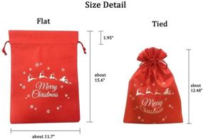 img 2 attached to 🎅 Large Size Christmas Candy Bag for Kids - 10pcs, Merry Christmas Wrapping Drawstring Bag for Festival Party Use - Louise Maelys