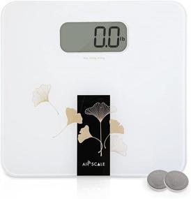 img 4 attached to 🔢 Highly Accurate AIRSCALE Digital Bathroom Weight Scale with Ultra Slim Design - White, Large Display, 330lb Capacity, Battery Included