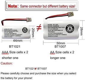 img 1 attached to 🔋 OXWINOU BBTY0651101 Battery: Compatible with Uniden Cordless Phones BT1007, BT904, BT1015, BBTY0460001, BBTY0510001, BBTY0624001, BBTY0700001 - Pack of 2