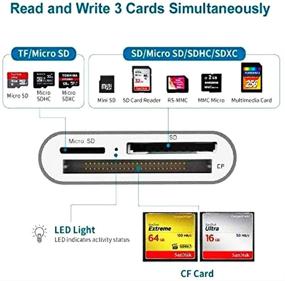 img 2 attached to Unitek USB C SD Card Reader - 3-Slot USB 3.0 Type-C Flash Memory Card Reader for USB C Devices, Compatible with SanDisk & Lexar Professional CompactFlash Cards - Grey