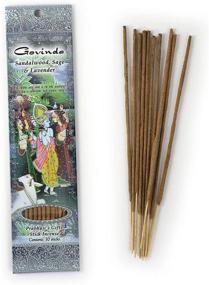 img 2 attached to 🌿 Refreshing Aromatherapy Experience: Govinda Sandalwood, Sage & Lavender Hand-Rolled Incense by Ramakrishnananda