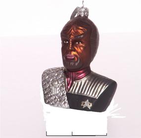 img 1 attached to 🖖 Star Trek Deep Space Nine Lieutenant Commander Worf Hallmark Blown Glass Ornament