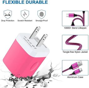 img 3 attached to USB Wall Plug with Charger Cord Type C Compatible with LG K92 5G K62 K52 K42 Q52 V30 V20 K51 Stylo 5 Moto G Stylus E7 Power G7 G6 Z4 Samsung Google Pixel, Pink Phone Charger + 3ft 6ft USB Type C Cable for Enhanced SEO