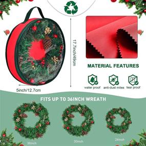 img 1 attached to Premium 24 Inch Artificial Christmas Wreath - Pre-lit Xmas Front Door Wreaths with White Pine Cone, Red Berry Battery Lights, and Storage Bag for Winter Christmas Mantel Fireplace Decorations - Indoor Outdoor