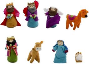 img 2 attached to 🎄 6-Inch Tall Fabric Christmas Nativity Set: Includes Wise Men & Animals - 8-Piece Set