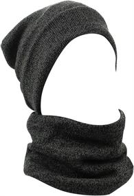 img 2 attached to Optimized Search: Men's 3-Piece Winter Set - Scarf, Skull Beanie Hat, Cap, Touch Screen Gloves, Mittens