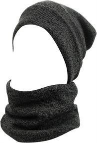 img 3 attached to Optimized Search: Men's 3-Piece Winter Set - Scarf, Skull Beanie Hat, Cap, Touch Screen Gloves, Mittens