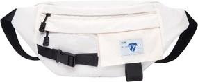 img 4 attached to 👜 Large Waist Pack Crossbody Phone Bag for Men and Women with 4 Pockets - Ideal for Sports, Festivals, Workouts, Travel, Running - Casual Hands-Free Wallet - Carrying All Phones (White)