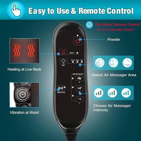 img 1 attached to Массажер для спины Sotion с воздушным компрессом и нагревом, вибрирующая подушка для массажа стула для дома или офиса, регулируемое по высоте массажное сиденье снимает стресс и усталость для шеи, спины, талии и бедер.