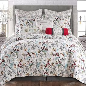 img 4 attached to 🎄 Levtex Home Holly Quilt Set - Full/Queen - Christmas Trees - Teal/Red/Green/White - Reversible Cotton - Includes 1 Quilt (88x92in.) & 2 Pillow Shams (26x20in.)