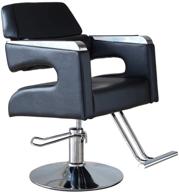 💇 professional hair styling salon barber chair: heavy-duty, hydraulic, and adjustable beauty equipment with foot rest and rotated square cushion – black (fohgfnt) logo