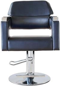 img 3 attached to 💇 Professional Hair Styling Salon Barber Chair: Heavy-Duty, Hydraulic, and Adjustable Beauty Equipment with Foot Rest and Rotated Square Cushion – Black (FOHGFNT)