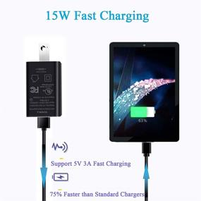 img 3 attached to ⚡ High-Speed Charging Solution: Toniwa 15W Micro-USB Fast Charger for Samsung Galaxy Tab E, S2/S - Compatible with Tab A 10.1"(2016)/8.0"/7.0"/9.7"; Tab 4/3, Tab A Kid Edition(2019); SM-T280/387/550/580/350 - Includes 6.6Ft Charging Cable Cord