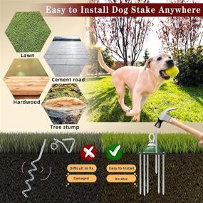 img 1 attached to 🐕 360° Swivel Dog Runner/Lead for Yard: Rust-Proof Dog Stake Leash with 30ft Cable for Medium & Large Dogs - Heavy-Duty and Durable Lead Line for Garden, Camping, and Outside Activities