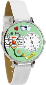img 1 attached to Whimsical Watches U0620041 Leather Silvertone