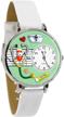 whimsical watches u0620041 leather silvertone logo