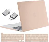 👜 mosiso macbook pro 13 inch case 2016-2020 a2338 m1 a2289 a2251 a2159 a1989 a1706 a1708, hard shell case + keyboard cover skin + type c adapter 2 pack, camel logo