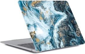 img 1 attached to 💻 LanBaiLan MacBook Air 13 inch Case & Keyboard Cover: Blue Mist Marble - 2020/2019/2018 Release, A2337 M1 A2179 A1932, Retina Display with Touch ID - Protective Hard Shell